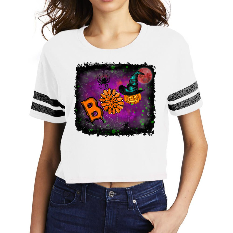 Boo Gemstone Halloween Pumpkin Scorecard Crop Tee by RanaPortraitStore | Artistshot