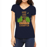 Bigfoot Hide And Seek Champion Funny Sasquatch Forest T Shirt Women's V-neck T-shirt | Artistshot