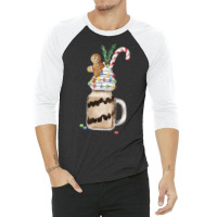 Gingerbread Man Candy Monstershake T  Shirt Christmas Gingerbread Choc 3/4 Sleeve Shirt | Artistshot