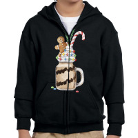 Gingerbread Man Candy Monstershake T  Shirt Christmas Gingerbread Choc Youth Zipper Hoodie | Artistshot