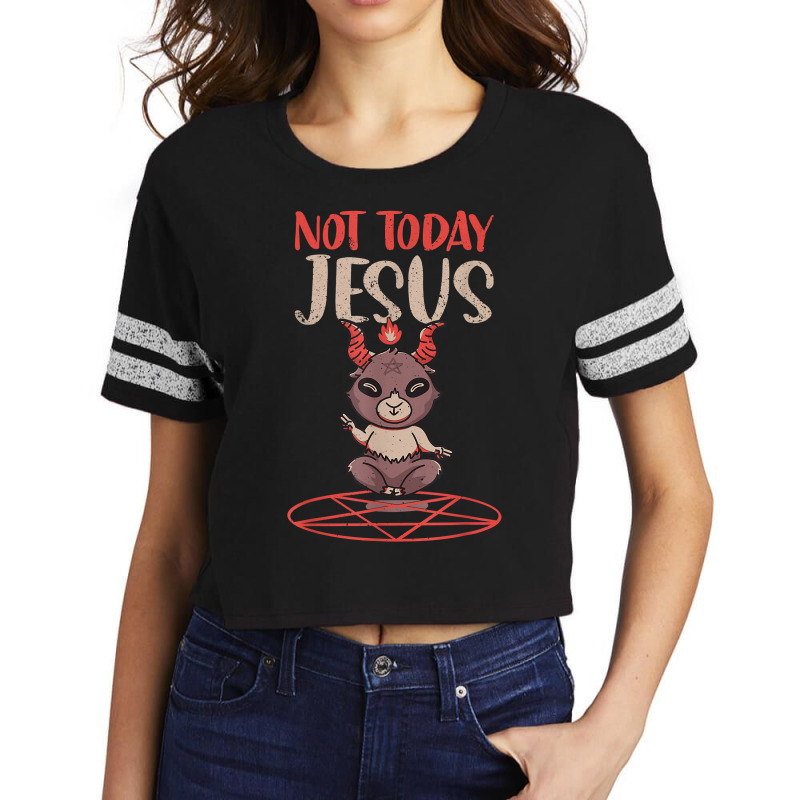 Satanist Pentacle Not Today Jesus T Shirt Scorecard Crop Tee by waltervanderwilt1 | Artistshot