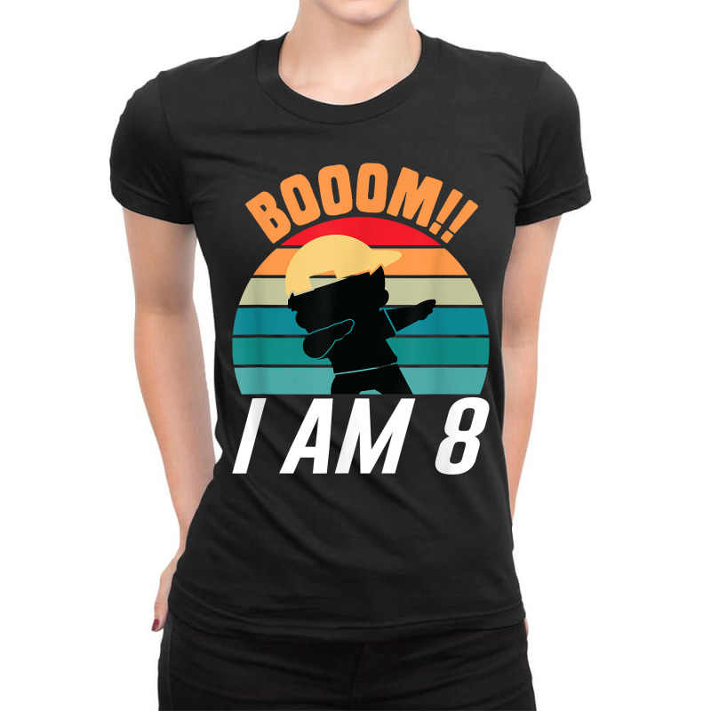 Boom I Am 8 Dabbing Boys 8th Birthday Eight Years T Shirt Ladies Fitted T-Shirt by waltervanderwilt1 | Artistshot