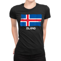 Icelandic Flag Iceland Team Fan T Shirt Ladies Fitted T-shirt | Artistshot