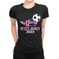 Iceland Flag Jersey Supporter Icelandic Soccer Team Iceland T Shirt Ladies Fitted T-shirt | Artistshot