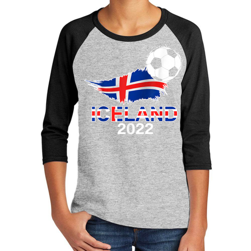 Iceland Flag Jersey Supporter Icelandic Soccer Team Iceland T Shirt Youth 3/4 Sleeve by johnjosephmenk | Artistshot