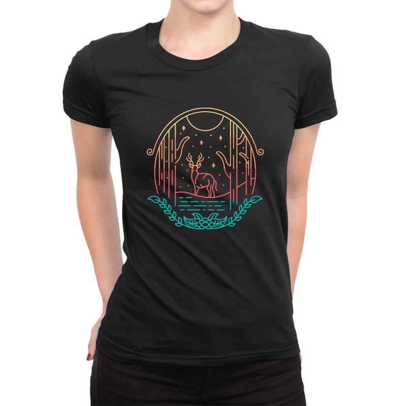 Wildest Deer Ladies Fitted T-Shirt by VEKTORKITA | Artistshot