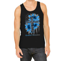 Diabetes Diabetic Blue Ribbon Sunflower Christian Cross 61 Diabetes Aw Tank Top | Artistshot