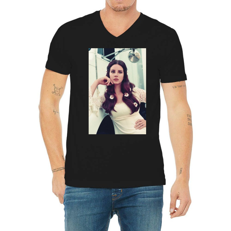 Lana Wearing Flowers On Head V-Neck Tee by Ella E | Artistshot