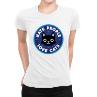 Hate People, Love Cats Ladies Fitted T-shirt | Artistshot