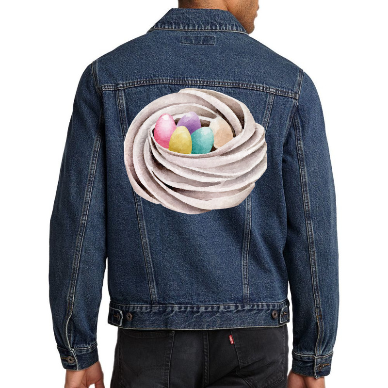 Handrawn Easter Themed Food T  Shirt Meringue Cookie Nest With Colorfu Men Denim Jacket by salesmanhuh | Artistshot