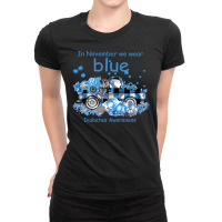 Diabetes In November We Wear Blue Diabetes Awareness 496 Awareness Ladies Fitted T-shirt | Artistshot