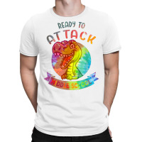 Tie Dye Ready To Attack Middle Back To School Dinosaur T Shirt T-shirt | Artistshot