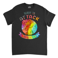 Tie Dye Ready To Attack Middle Back To School Dinosaur T Shirt Classic T-shirt | Artistshot