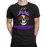 Alzheimers Unbreakable Alzheimer Warrior Skull Halloweenfor Woman 22 A T-shirt | Artistshot