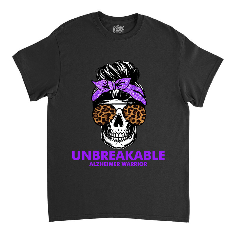 Alzheimers Unbreakable Alzheimer Warrior Skull Halloweenfor Woman 22 A Classic T-shirt | Artistshot