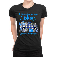 Diabetes Diabetic Diabetes Awareness In November We Wear Blue Truck Tt Ladies Fitted T-shirt | Artistshot