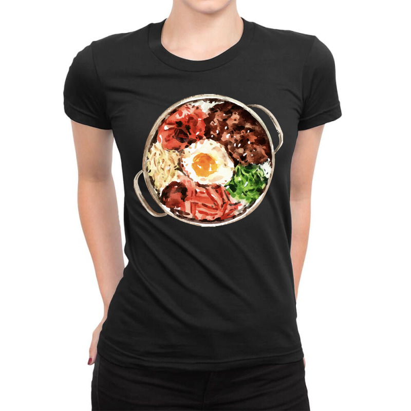 Korean Beef Rice Bowl T  Shirt Korean Beef Bulgogi Bibimbap T  Shirt Ladies Fitted T-Shirt by salesmanhuh | Artistshot