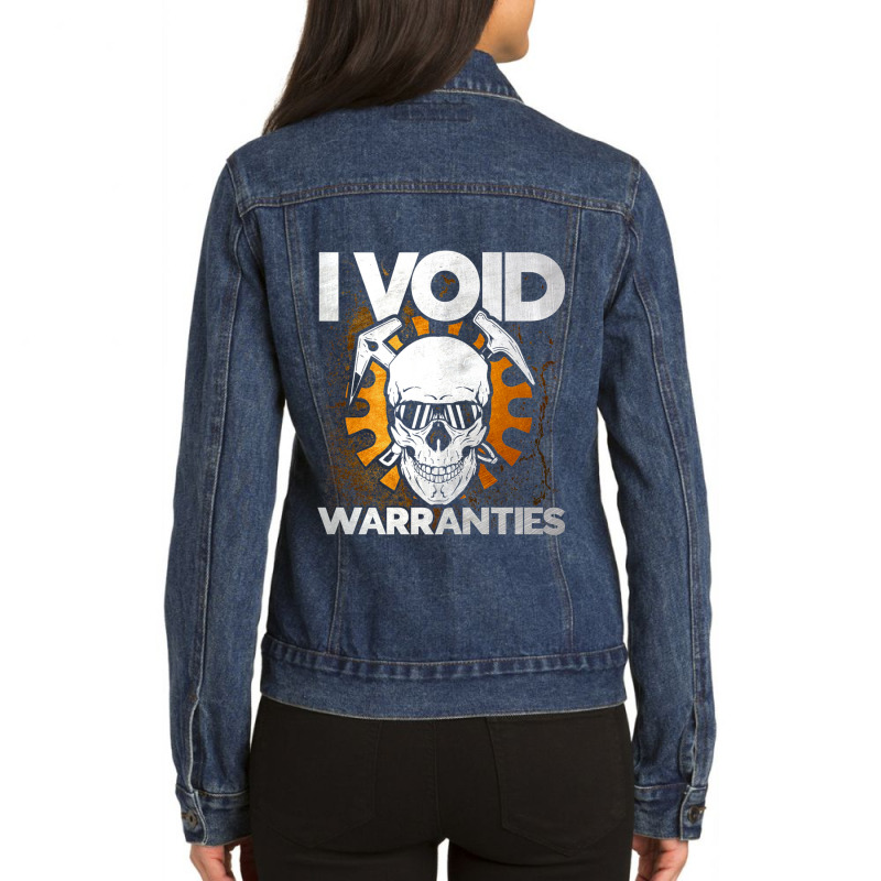 Mechanic I Void Warranties Mechanic 498 Ladies Denim Jacket by criticizematter | Artistshot