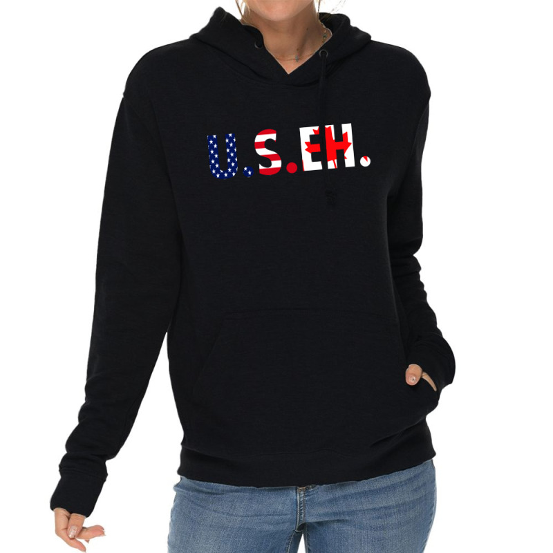 Useh American Flag Canadian Flag Lightweight Hoodie by SuryaArt | Artistshot