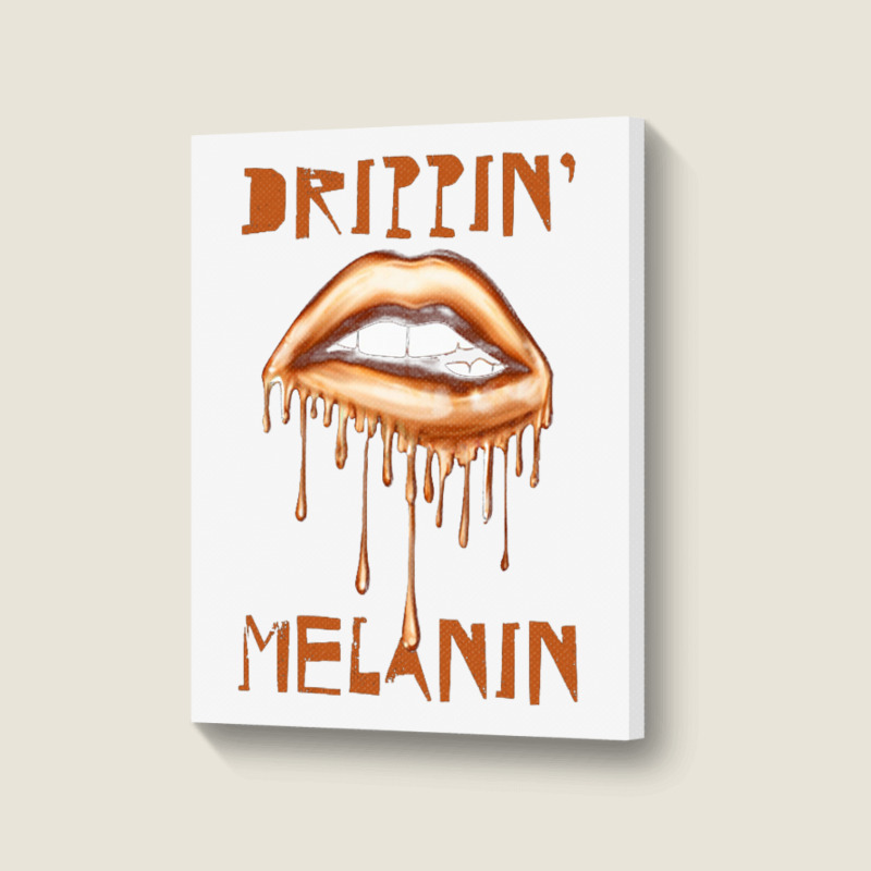 Drippin' Melanin Portrait Canvas Print | Artistshot