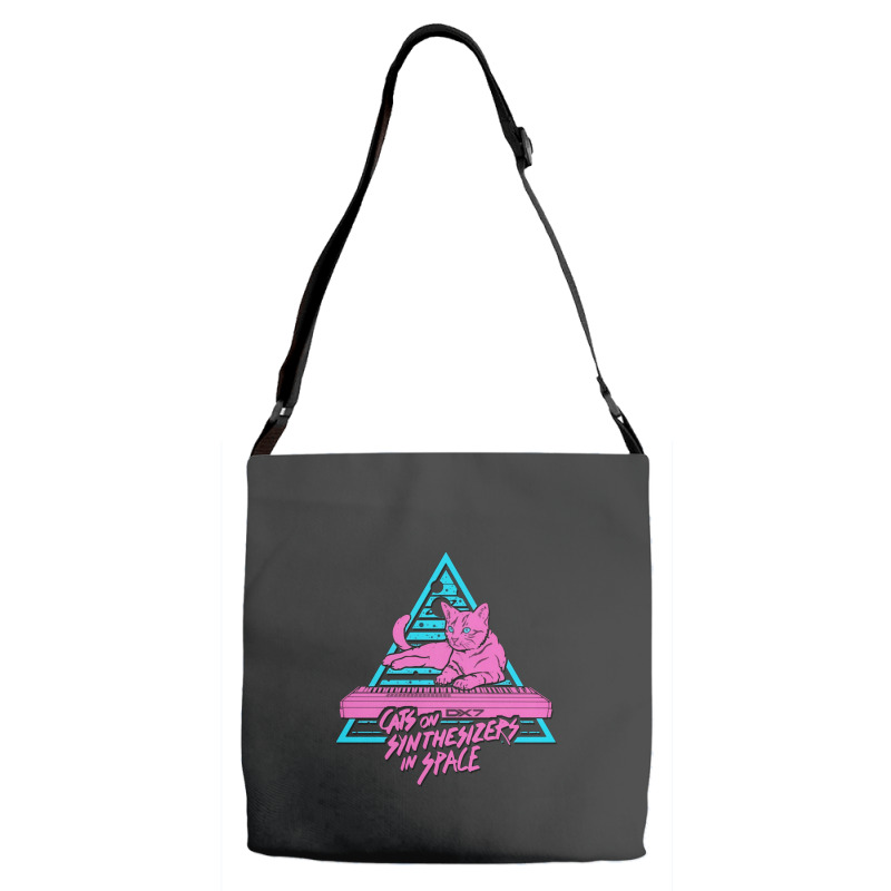 Cats On Synthesizers In Space Adjustable Strap Totes | Artistshot