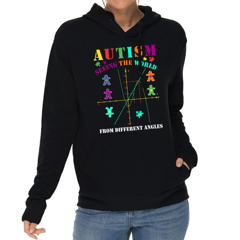 Autism Awareness - Autism Seeing World From Different Angles Lightweight Hoodie by LisaSnyder | Artistshot