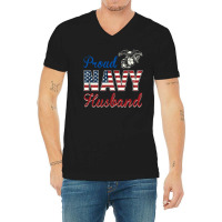 Funny Proud Navy Husband Gift V-neck Tee | Artistshot