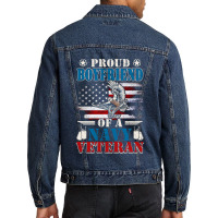 Proud Boyfriend Of A Navy Veteran Men Denim Jacket | Artistshot