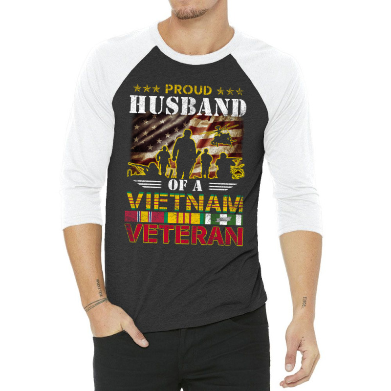 Vietnam Veteran Shirts Proud Husband-in-law Tees Men Boys Gifts 3/4 Sleeve Shirt | Artistshot