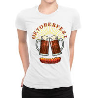 American Oktoberfest Dark Beer And Sausage T Shirt Ladies Fitted T-shirt | Artistshot