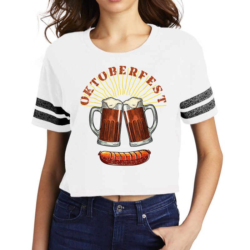 American Oktoberfest Dark Beer And Sausage T Shirt Scorecard Crop Tee by kasaqcsegurc | Artistshot