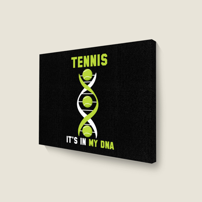 Tennis It's In My Dna Shirt Funny Fingerprint Game Player Landscape Canvas Print by HUUY | Artistshot