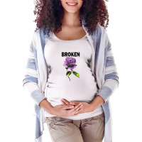 Broken Purple Rose Maternity Scoop Neck T-shirt | Artistshot