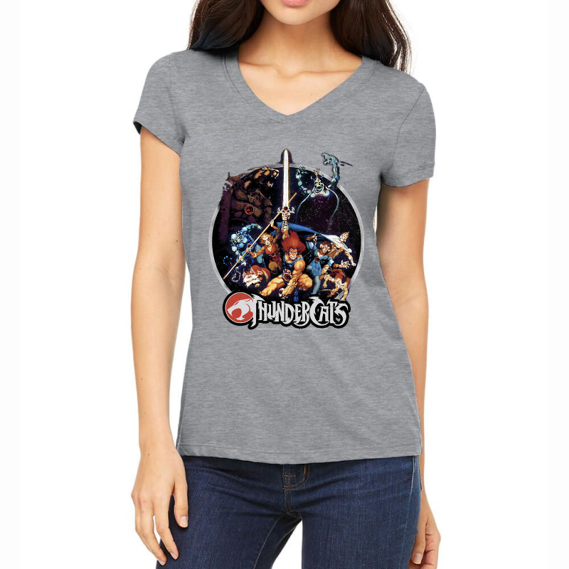 Thundercats Group Shot Vintage Circle T Shirt Women's V-Neck T-Shirt by HUUY | Artistshot