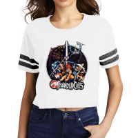 Thundercats Group Shot Vintage Circle T Shirt Scorecard Crop Tee | Artistshot