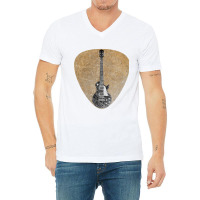 Vintage Guitar Pick Guitarist Lover Instrument Electric Bass T Shirt V-neck Tee | Artistshot