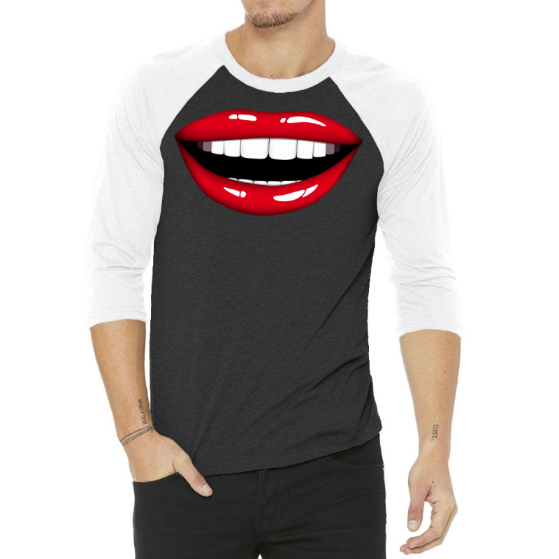 Lips Red 3/4 Sleeve Shirt | Artistshot