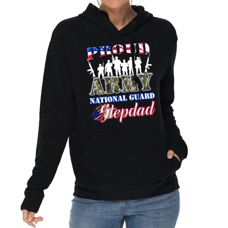 Proud Army National Guard Stepdad Tee U.s. Military Gift Lightweight Hoodie | Artistshot