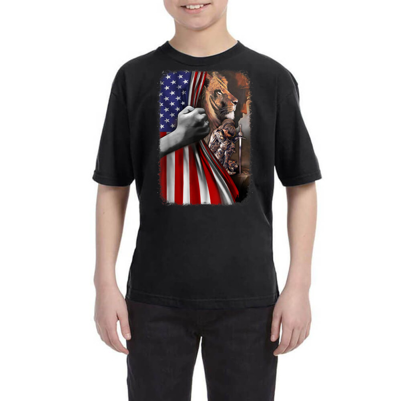 Patriot Child Of God Warrior Of Christ Jesus Lion Of Judah 036 Youth Tee | Artistshot