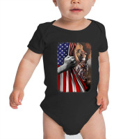 Patriot Child Of God Warrior Of Christ Jesus Lion Of Judah 036 Baby Bodysuit | Artistshot