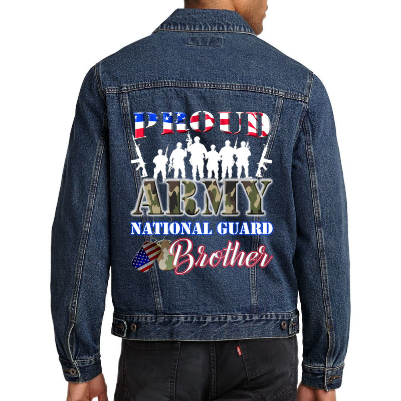 Proud Army National Guard Brother Tee U.s. Military Gift Men Denim Jacket | Artistshot