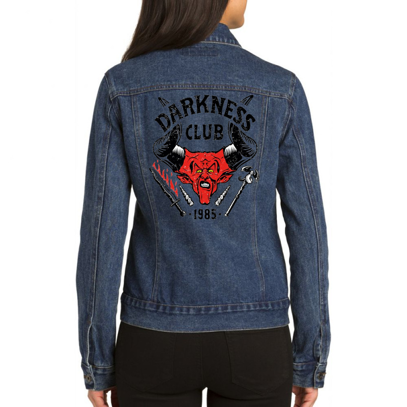 Darkness Club Distress Ladies Denim Jacket by kakashop | Artistshot