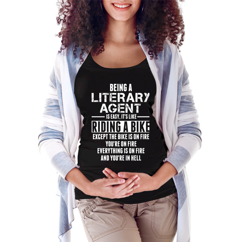 Being A Literary Agent Is Like Riding A Bike Maternity Scoop Neck T-shirt by SabriAcar | Artistshot