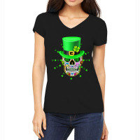 Skull Irish Sugar Skulls Paddys St Patricks Day Calavera Mexican 708 Women's V-neck T-shirt | Artistshot