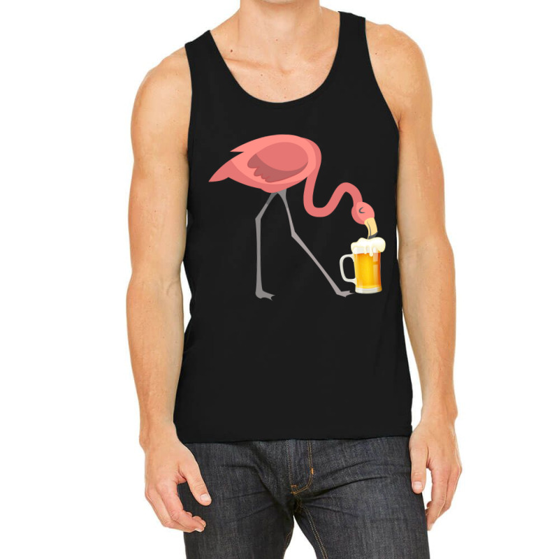 Flamingo Drinking Beer T-shirt Bird Lover Alcohol Party Tee Tank Top by LisaSnyder | Artistshot