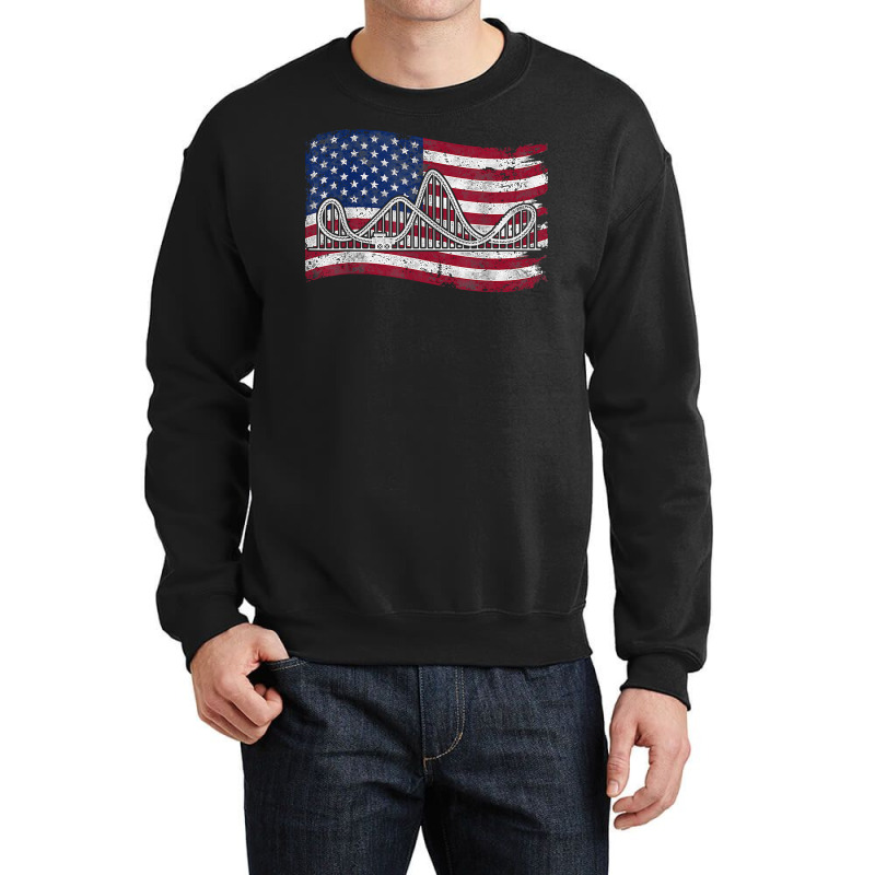 Roller Coaster American Flag Vintage T Shirt Crewneck Sweatshirt | Artistshot