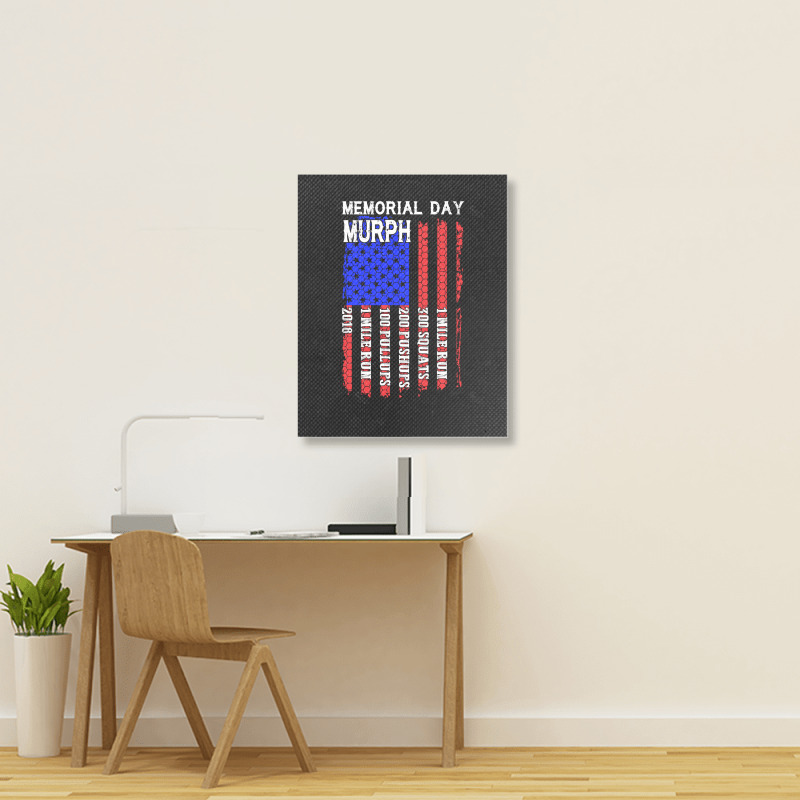 Memorial Day Murph Patriotic Flag 2019 Wod Challenge Portrait Canvas Print | Artistshot