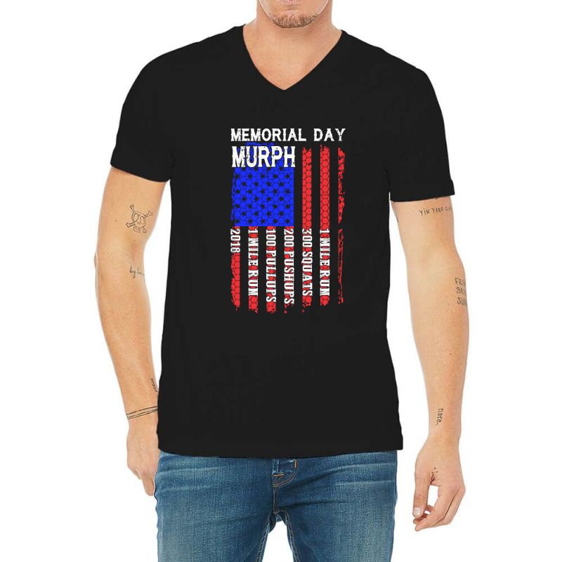 Memorial Day Murph Patriotic Flag 2019 Wod Challenge V-neck Tee | Artistshot