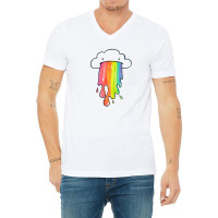 Cloud Overlay Rainbow V-neck Tee | Artistshot