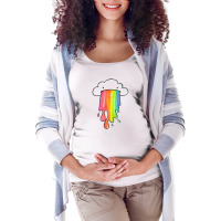 Cloud Overlay Rainbow Maternity Scoop Neck T-shirt | Artistshot